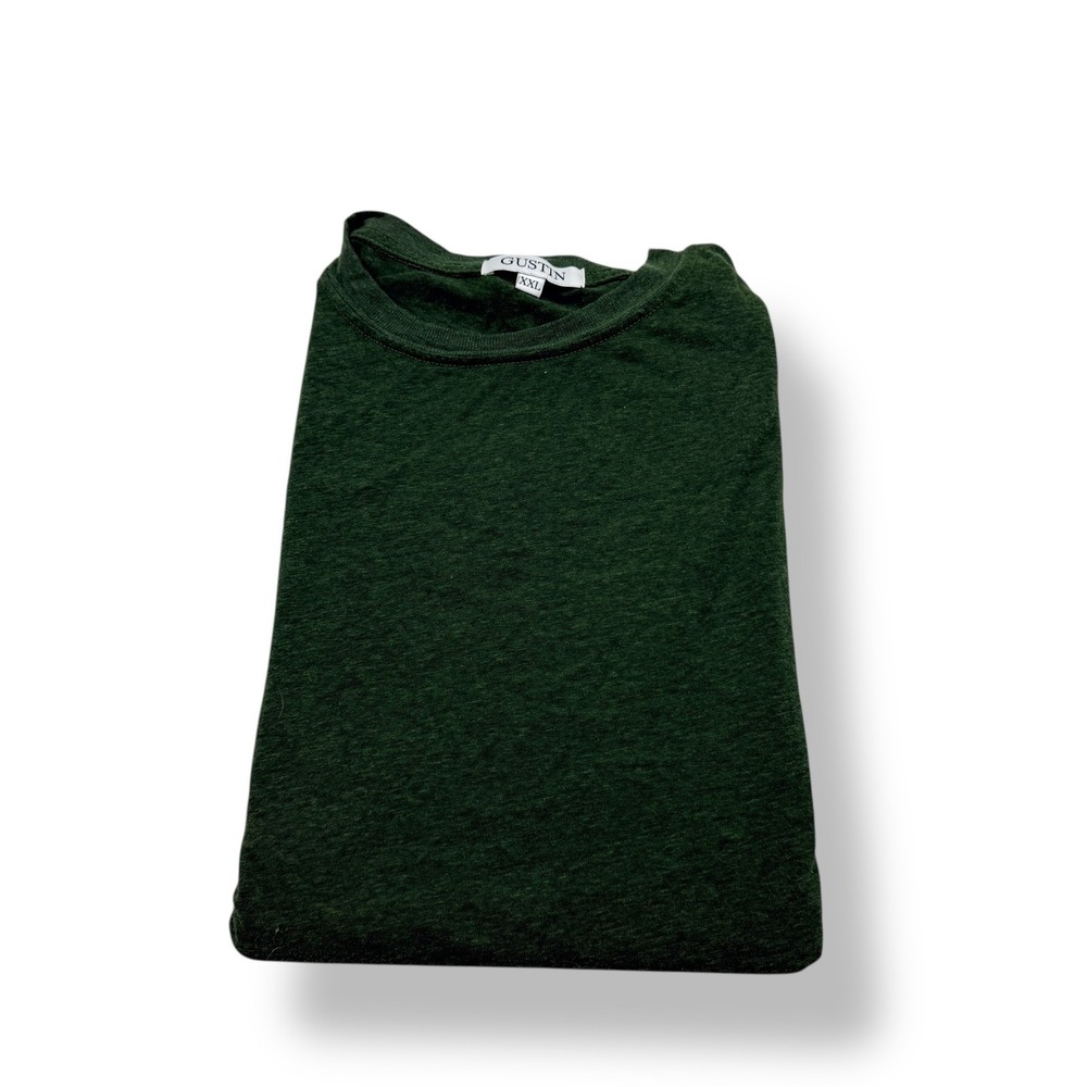 GUSTIN Men's Green Heathered Crew Neck T-Shirt Size XXL Made in California‎